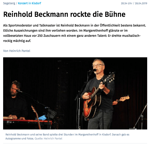 Segeberger Zeitung / Kieler Nachrichten vom 28.04.2019