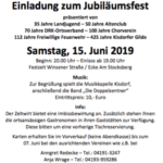 Read more about the article Einladung zum Jubiläumsfest in Kisdorf