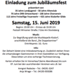 Mehr über den Artikel erfahren Einladung zum Jubiläumsfest in Kisdorf